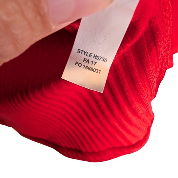 J.Crew Red Ribbed Knit Bell Sleeve Top Women's XS Long Sleeve NWT New with Tags - Picture 9 of 11